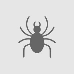 Spider icon. Black and white simple isolated illustration. Halloween symbol.
