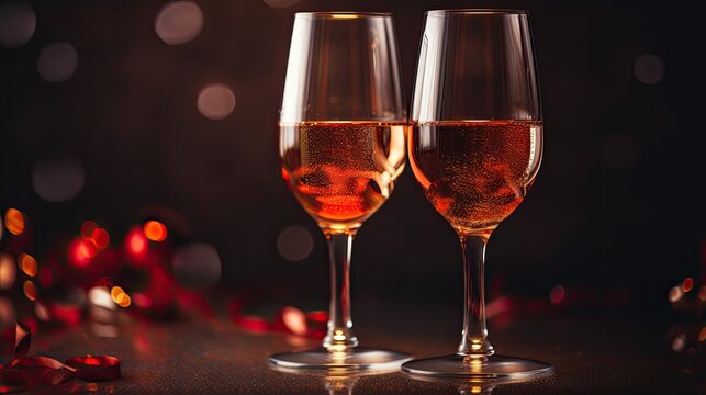Cheers to Love: Celebrate Romance with a Champagne Toast on Valentine's Day. Generative AI