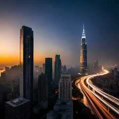 Naklejka premium city at night