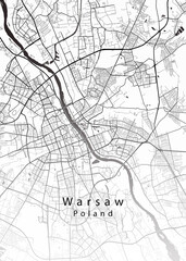 Fototapeta na wymiar Warsaw Poland City Map