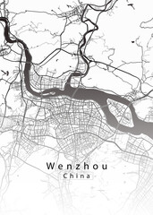 Naklejka premium Wenzhou China City Map