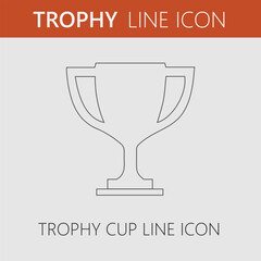 Trophy cup icon. Simple isolated linear pictogram.