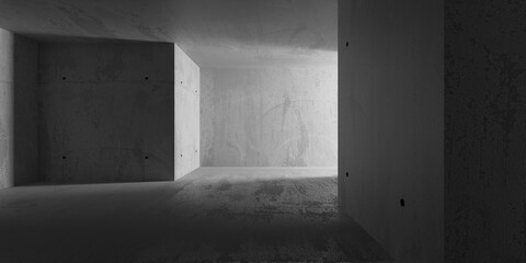 Abstract interior design concrete room. Architectural background
