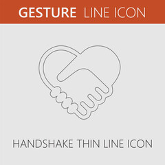 Handshake symbol forming a heart vector icon eps 10. Hands shaking.