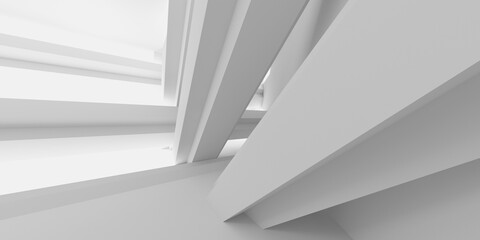 White Abstract Modern Architecture Interior Background