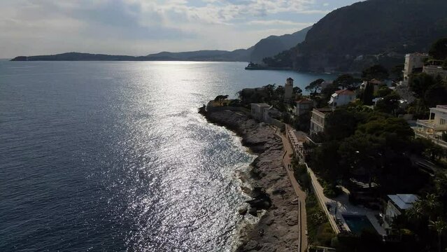 French Riviera. Blue sea in Cap dai