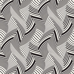 Monochrome Moiré Effect Textured Wavy Pattern