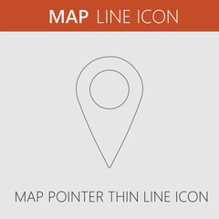 Map pointer vector icon. Simple isolated outline pictogram.