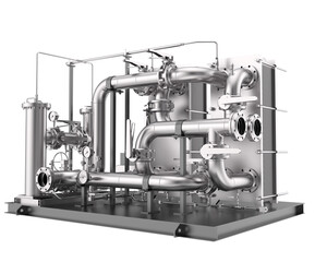 Pipe assembly isolated on transparent background. 3d rendering - illustration