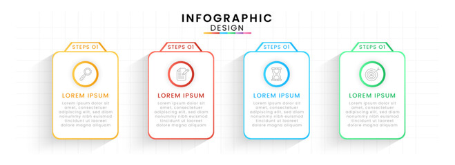 Infographic template for business. Timeline concept with 4 step.