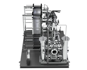 Pipe assembly isolated on transparent background. 3d rendering - illustration