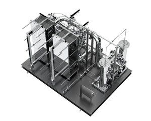 Pipe assembly isolated on transparent background. 3d rendering - illustration