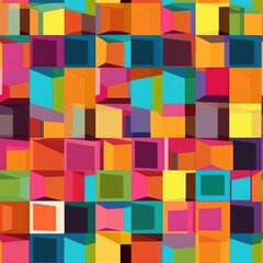 Obraz premium Illustration of colorful boxes background image, AI generated