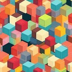 Illustration of colorful boxes background image, AI generated