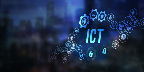 Internet, business, Technology and network concept. ICT Information communication technology internet concept on virtual screen. 3d illustration