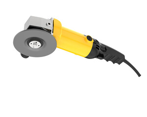 Angle grinder isolated on transparent background. 3d rendering - illustration