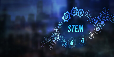 Internet, business, Technology and network concept. Science, technology, engineering and math. STEM concept. 3d illustration