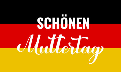 Zum Muttertag typography poster. Happy Mothers Day in German. Vector template for greeting card, banner, invitation, sticker, etc