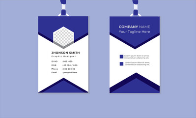 Professional corporate id card template, Modern and creative company employee id card design.
