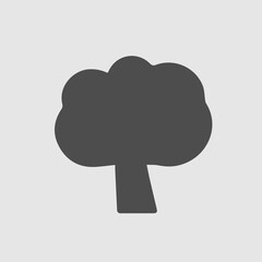 Oak tree vector icon. Eco symbol. Simple isolated pictogram.