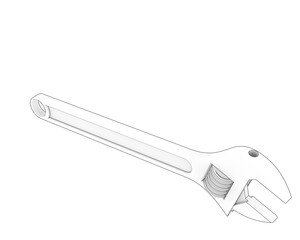 Wrench isolated on transparent background. 3d rendering - illustration