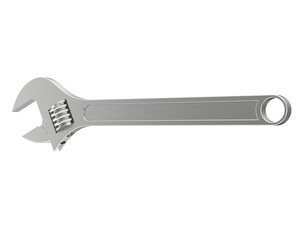 Wrench isolated on transparent background. 3d rendering - illustration
