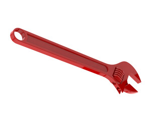 Wrench isolated on transparent background. 3d rendering - illustration