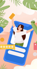 Virtual characters social communication concept business flat vector hand drawn illustration
