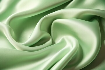 Luxurious Green silk texture background adds a touch of elegance perfect for fashion. Generative AI