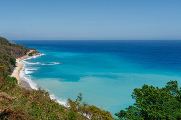 Fototapeta premium Rocky coastline. Caribbean sea. Tropical nature.