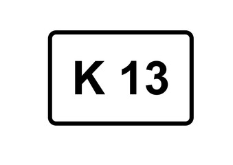 Fototapeta premium Illustration eines Kreisstraßenschildes der K 13 in Deutschland 