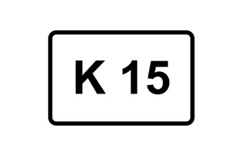 Fototapeta premium Illustration eines Kreisstraßenschildes der K 15 in Deutschland 