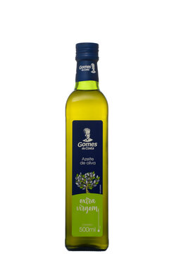 São Paulo, Brazil - April 10, 2023 olive oil,  "Gomes da Costa", bottle 500ml