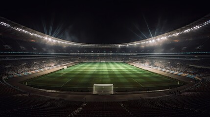 Fototapeta na wymiar The Grand Arena That Lights Up The Night: Enjoy Football at its Finest: Generative AI