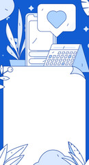 Virtual characters social communication concept business flat vector hand drawn illustration
