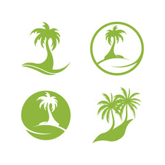 Palm tree summer logo template