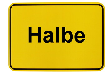 Illustration eines Ortsschildes der Gemeinde Halbe in Brandenburg