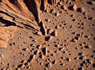 Explore the Harsh Reality of Climate Change: A Stunning Drone Shot of a Desert Landscape with an Oasis and Cracks in the Ground, Perfect for Understanding the Fragility of Our Environment and the Need