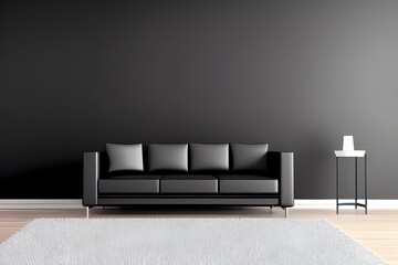 modern living room with sofa. Generative AI.