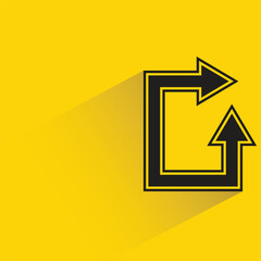 reload arrow with shadow on yellow background
