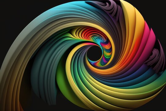 Colorful spiral on a black background