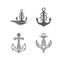 Fototapeta na wymiar Anchor logo icon boat ship marine navy