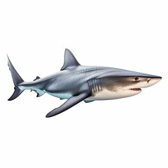Majestic Marine Predator: Shark Isolated on White. Generative AI