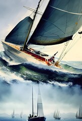 Fototapeta premium sailboat in the sea