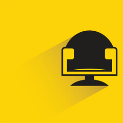 sofa with shadow on yellow background