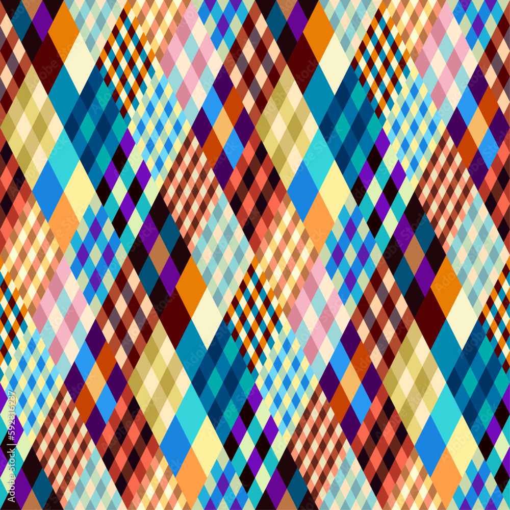Poster Argyle seamless vector pattern background. Pattern of a rhombuses.