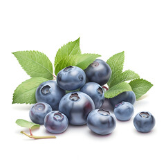 Watercolor illustration of blueberry fruit, isolated on white background. Generative AI
