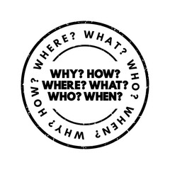 Questions whose answers are considered basic in information gathering or problem solving, stamp concept background