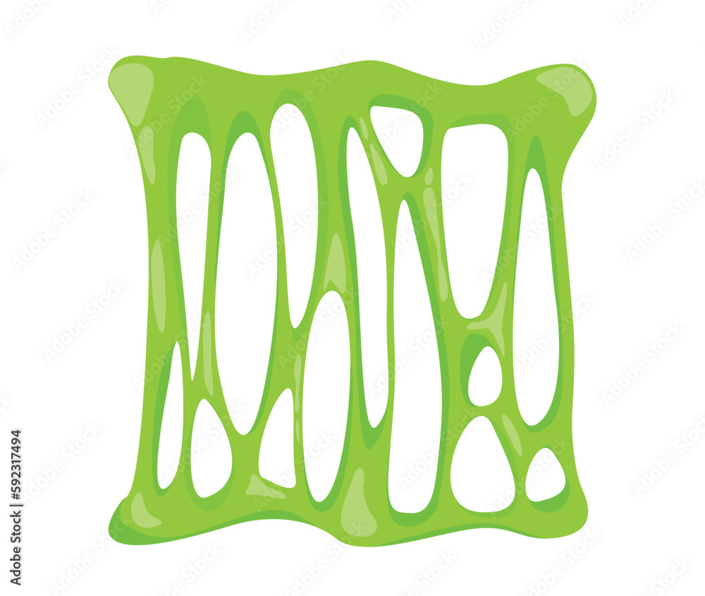 Poster concept slime spot liquid net. a flat, vector design of a green slime spot with a liquid net pattern