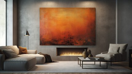 Loft interior with Subdued Fire Hues